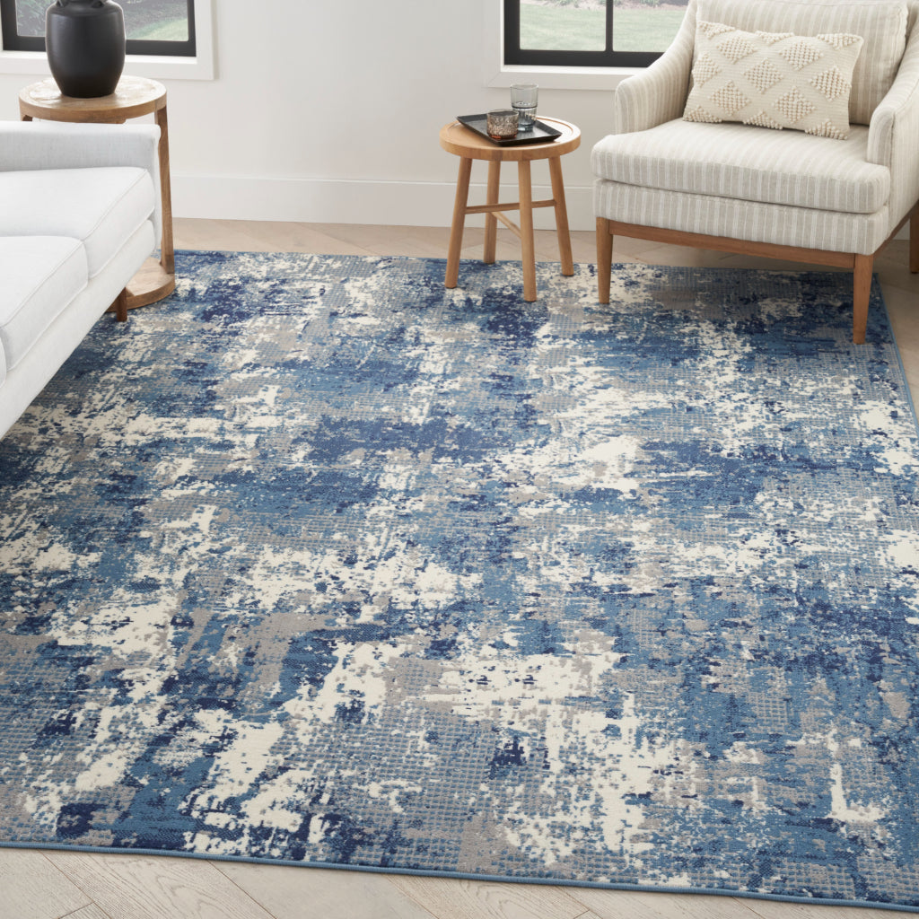 Nourison Home Grafix GRF38 Two-Color Indoor Rectangle Area Rug - Modern Medium Pile Abstract Rug