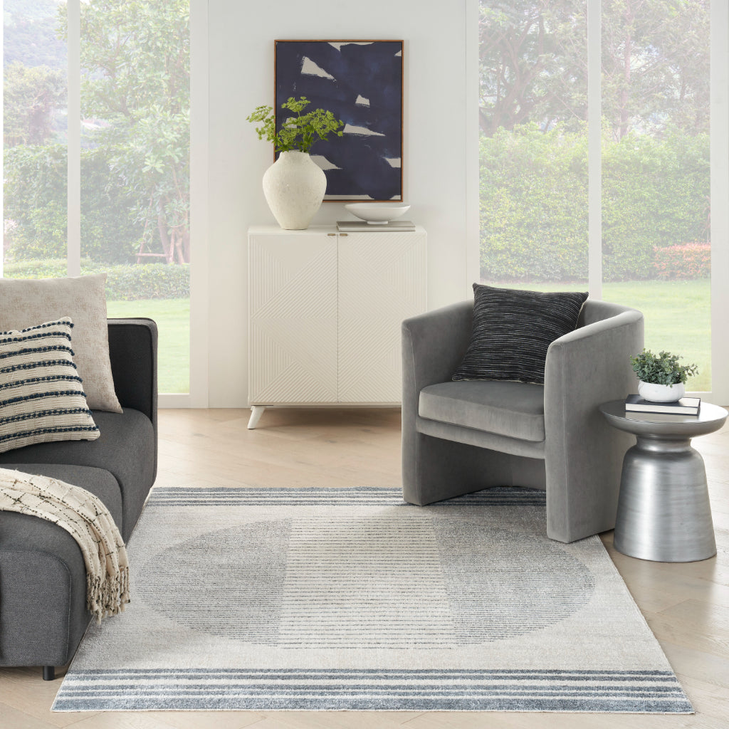 Nourison Home Astra ASW05 Rectangle Blue Machine Washable Rug - Power Loomed Indoor Rug