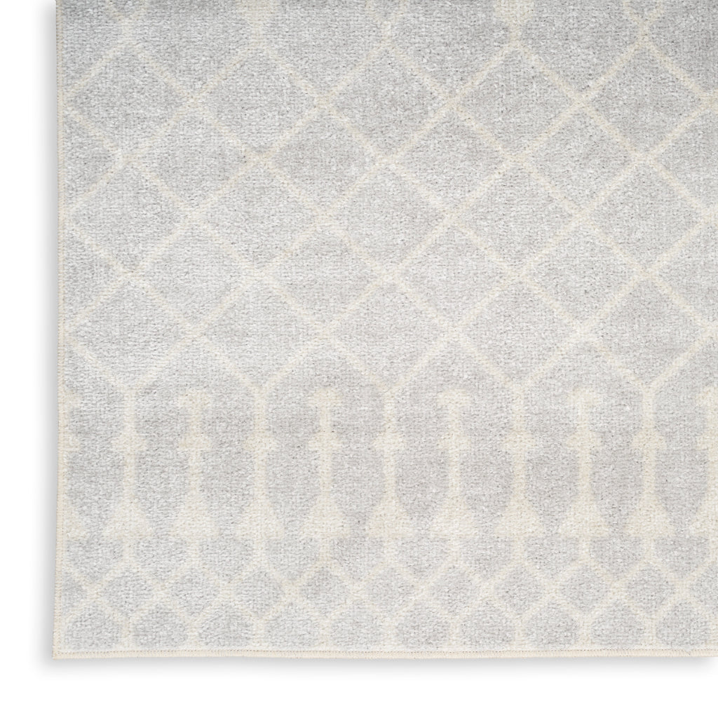 Nourison Home Astra ASW10 Gray Machine Washable Power Loomed Runner - Elegant Indoor Bohemian Runner
