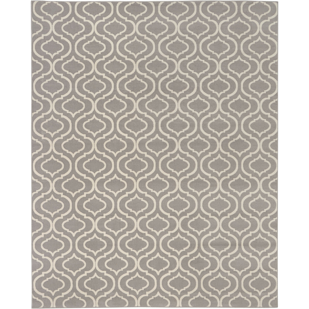 Nourison Home Jubilant JUB19 Gray Rectangle Indoor Area Rug - Refined Contemporary Rug with Lantern Trellis Pattern