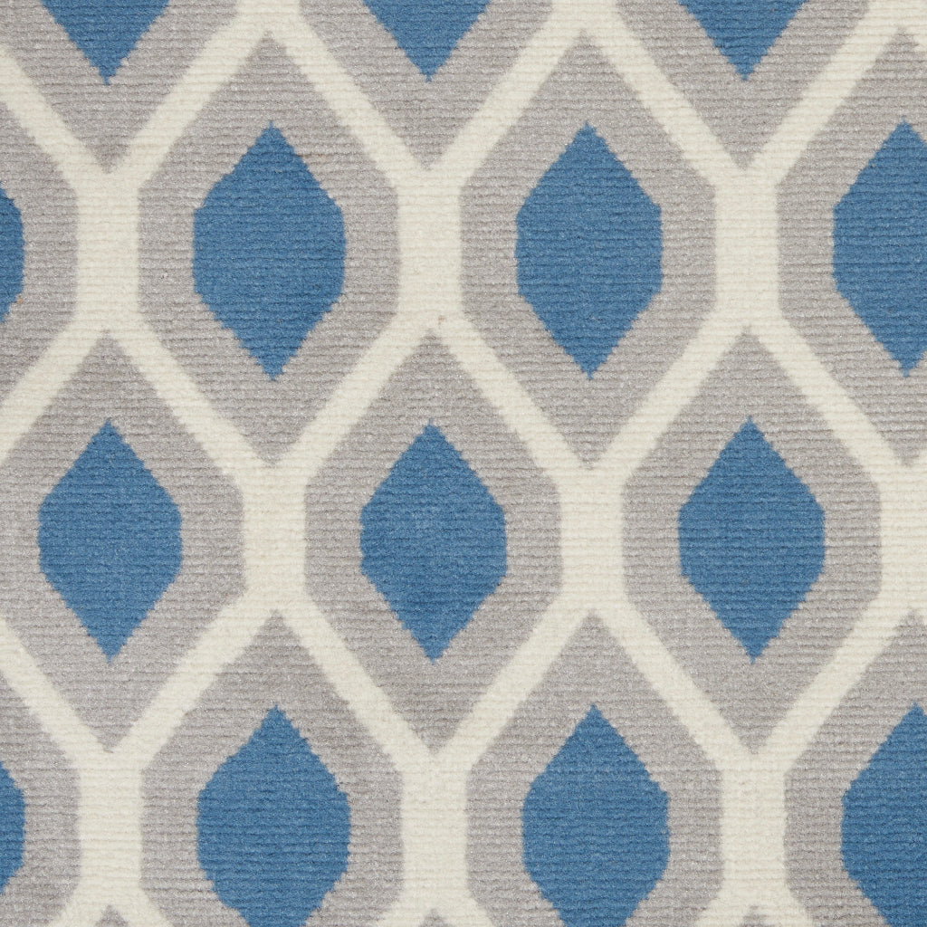 Nourison Home Grafix GRF22 Blue Rectangle Indoor Area Rug - Power Loomed Medium Pile Living Room Rug-