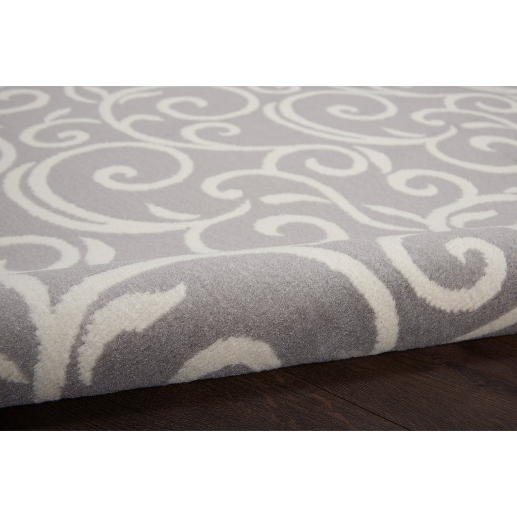 Nourison Home Grafix GRF19 Gray Indoor Rectangle Area Rug - Power Loomed Medium Pile Rug