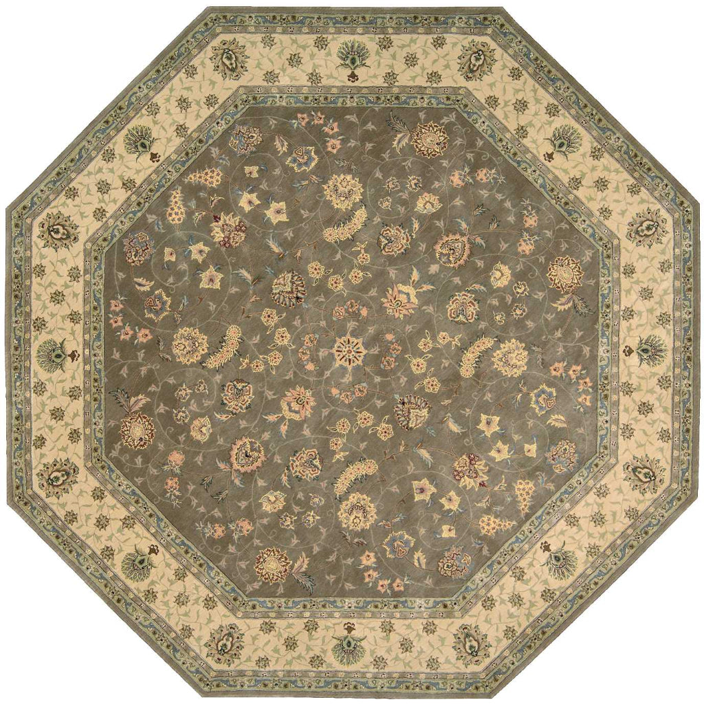 Nourison Home Nourison 2000 Multicolor 2003 Indoor Octagon Area Rug - Traditional Hand Tufted Rug Made of New Zealand Wool & Silk-