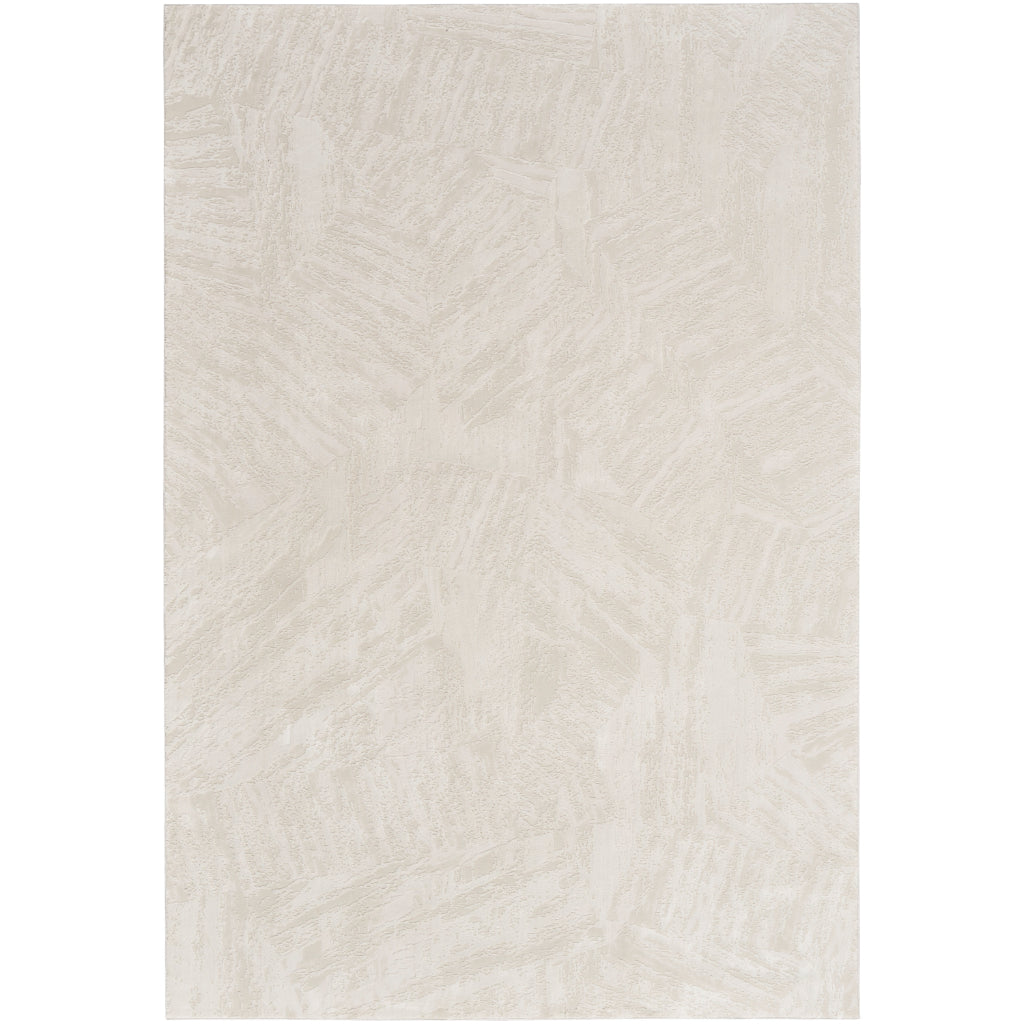 Nourison Home Desire DSR06 Cream Indoor Rectangle Area Rug - Power Loomed Plush Pile Rug with Abstract Pattern