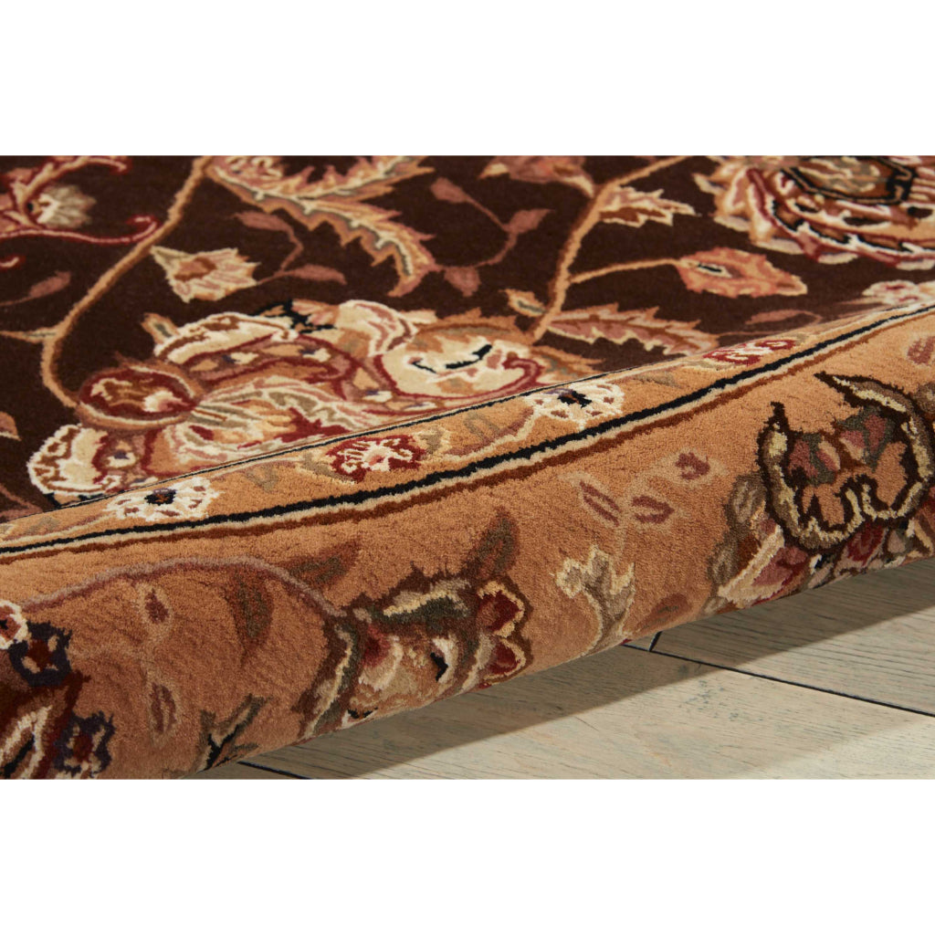 Nourison Home Nourison 2000 Multicolor 2206 Indoor Oval Area Rug - Premium Wool &amp; Silk Floral Rug with Dark Brown Background