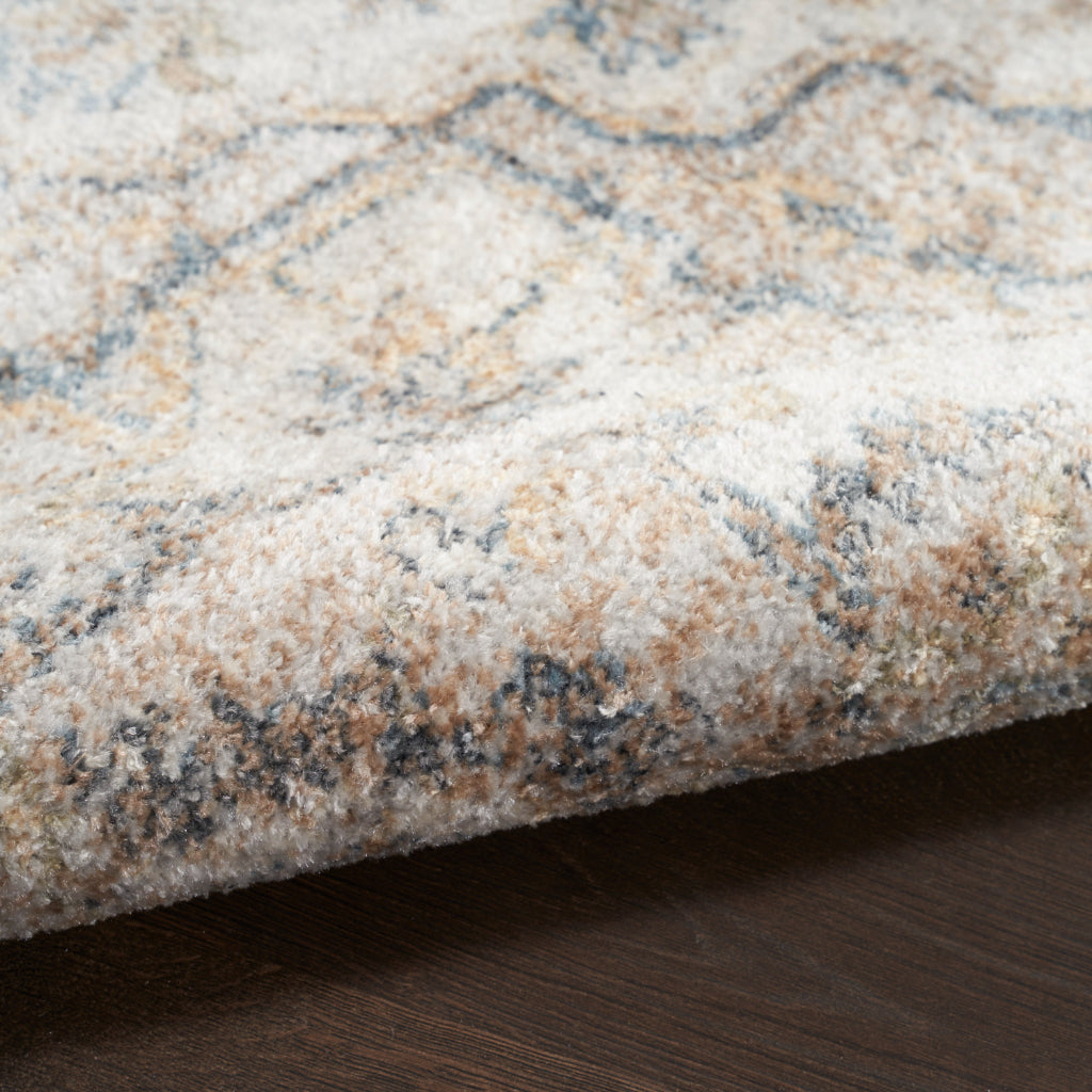 Nourison Home Astra ASW12 Rectangle Multicolor Machine Washable Rug - Power Loomed Persian Rug with Faded Light Gray Floral Design-