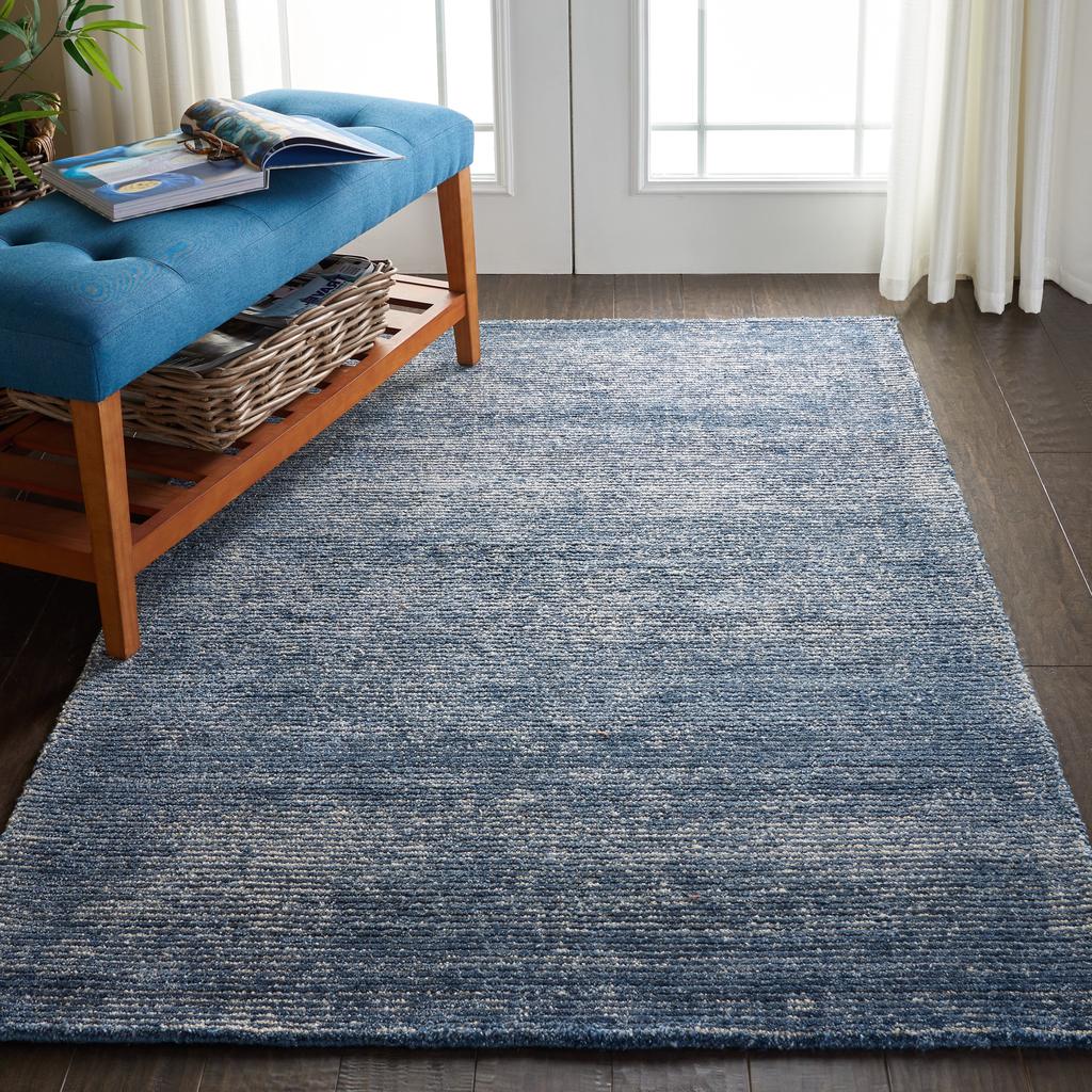 Nourison Home Weston WES01 Blue Indoor Rectangle Area Rug - Modern Tufted Handmade Medium Pile