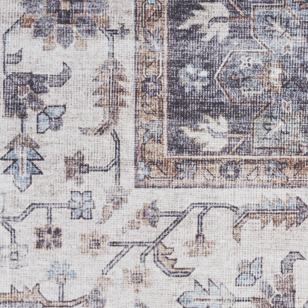 Nourison Home Fulton FUL12 Multicolor Indoor Runner - Vintage Style Flatweave Low Pile Hallway Runner with Shades of Gray