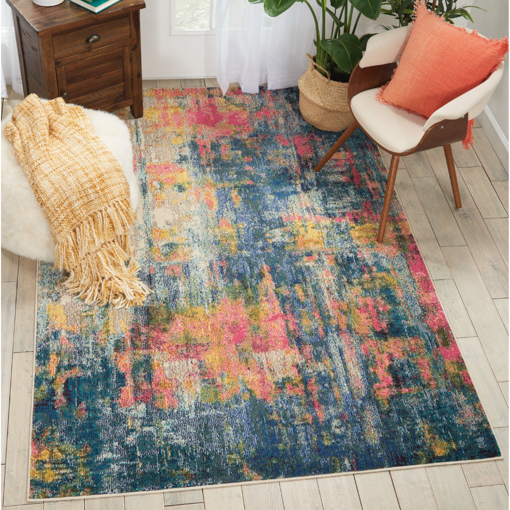 Nourison Home Celestial CES09 Multicolor Rectangle Indoor Area Rug - Power Loomed Modern Abstract Medium Pile Rug