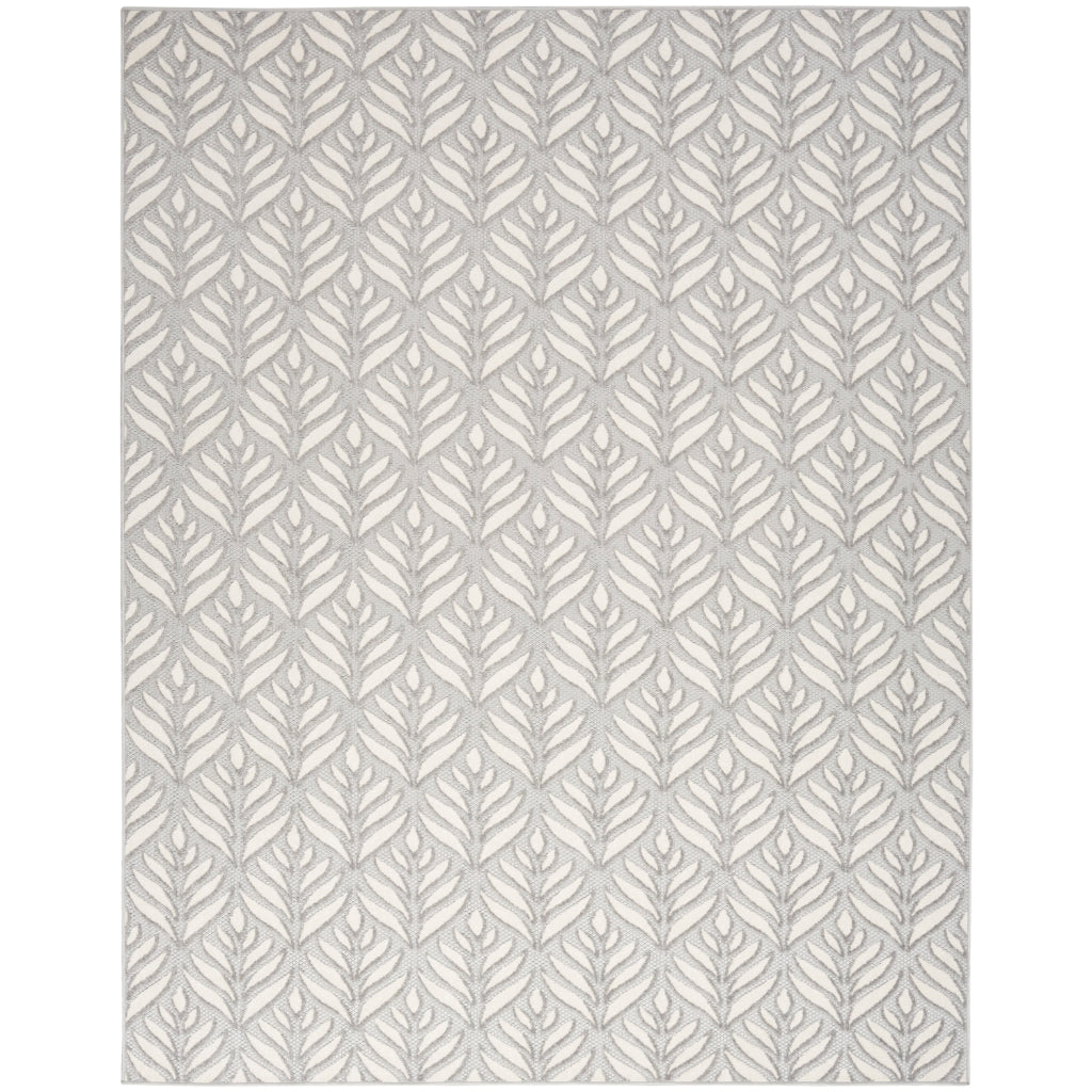 Nourison Home Aloha ALH35 Machine Made Light Gray Rectangle Area Rug - Stain Resistant Indoor/Outdoor Rug