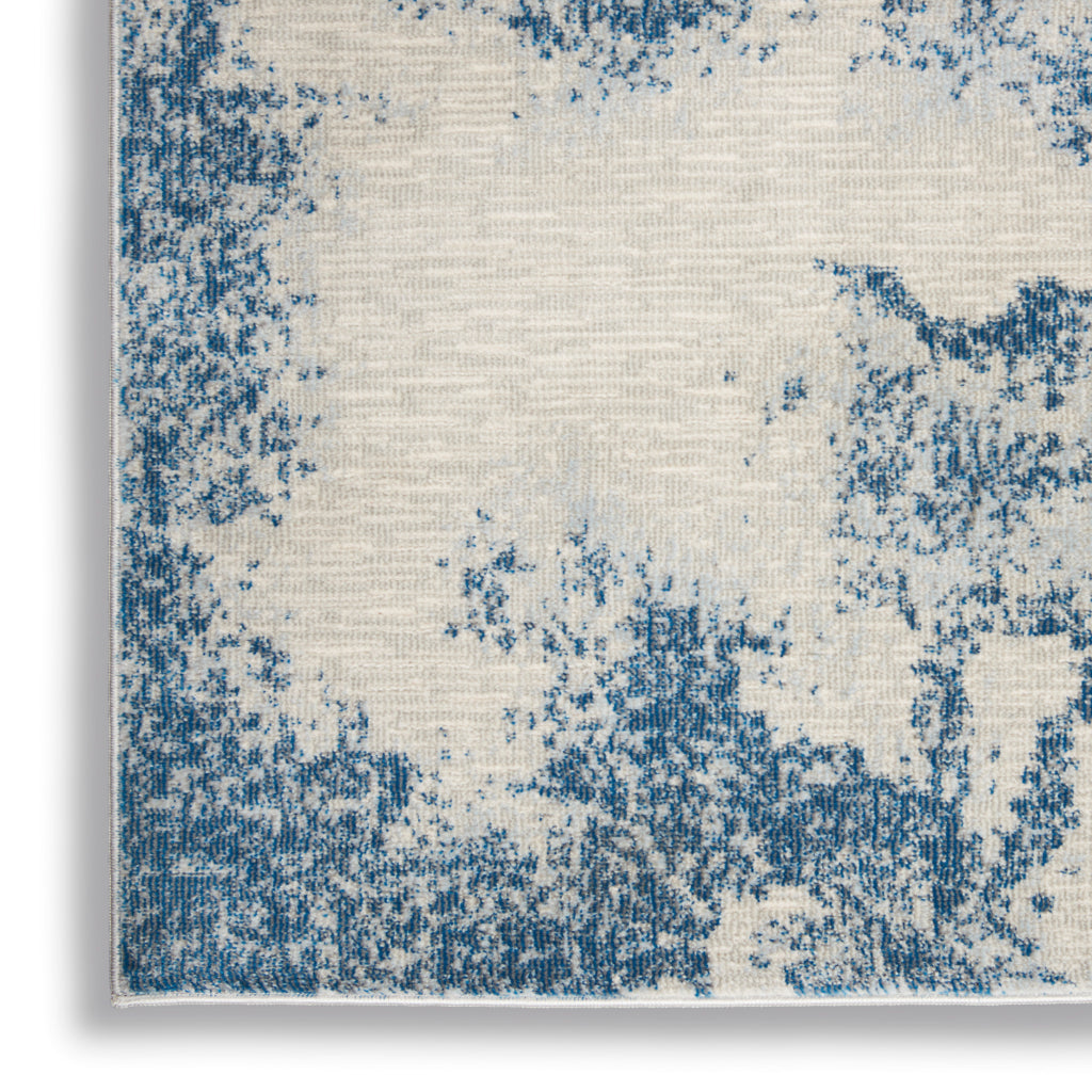 Nourison Home Imprints IMT03 Light Blue Rectangle Indoor Area Rug - Modern Style Medium Pile Abstract Rug