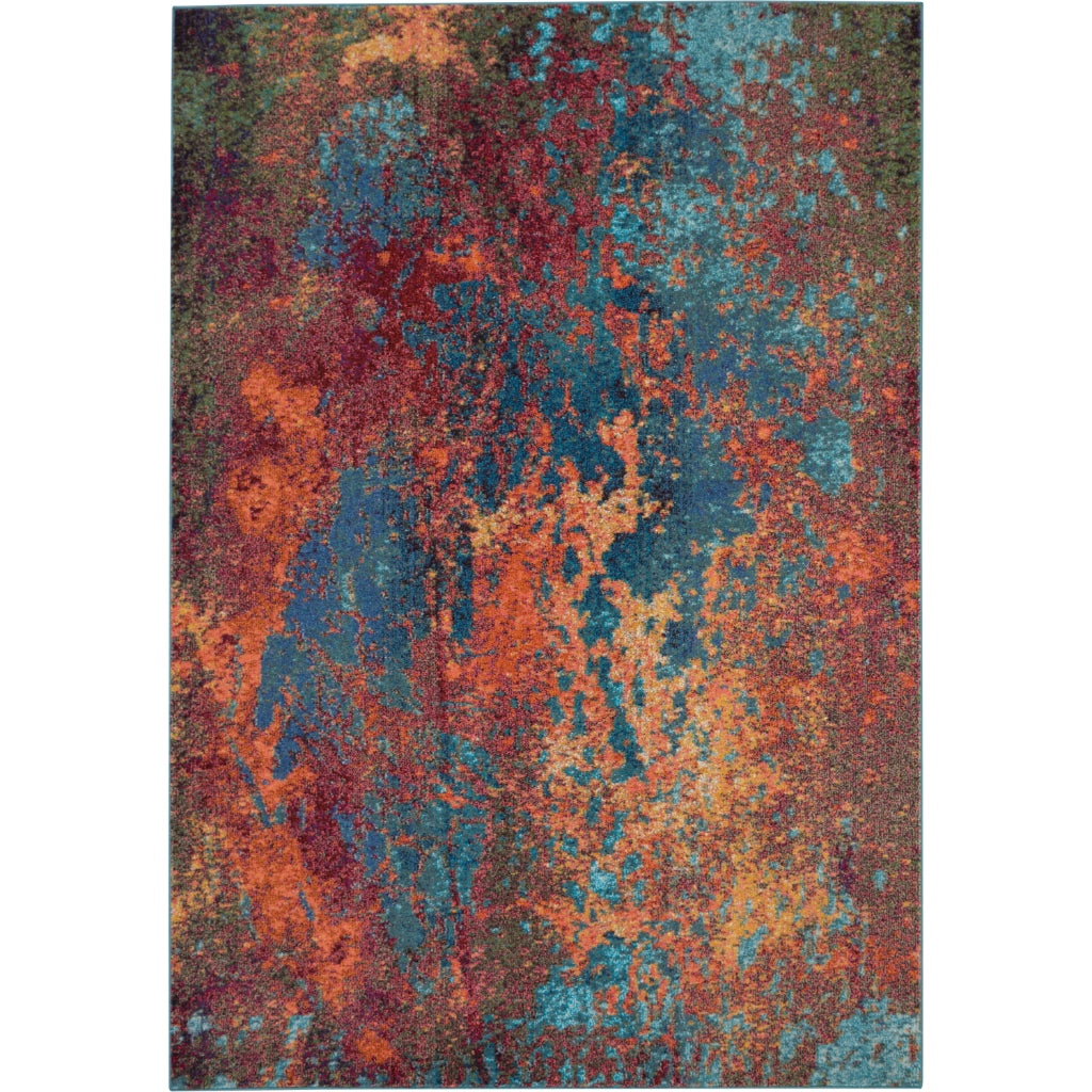 Nourison Home Celestial CES08 Multicolor Rectangle Indoor Area Rug - Power Loomed Modern Abstract Medium Pile Rug