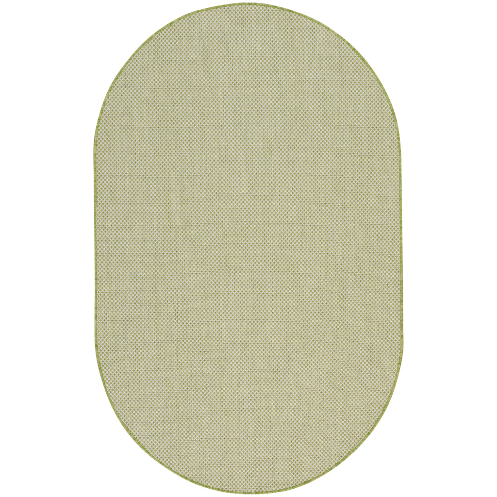 Nourison Home Courtyard COU01 Green Indoor / Outdoor Oval Rug - Modern Style Power Loomed Low Pile Rug-