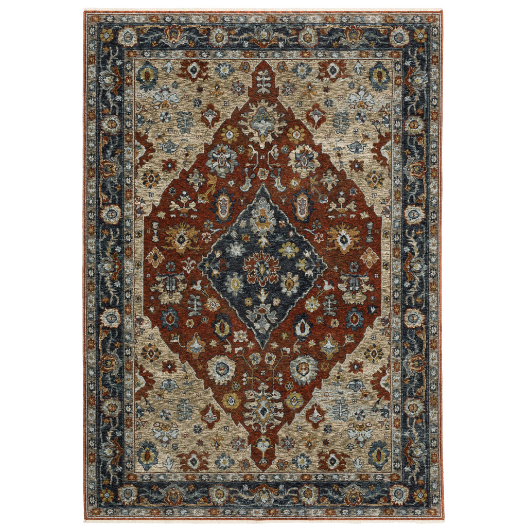 Oriental Weavers Aberdeen 1143H Multicolor Rectangle Indoor Area Rug - Classic Machine Made Persian Rug with Medallion Design-
