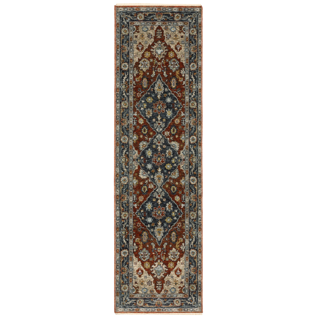 Oriental Weavers Aberdeen 1143H Multicolor Indoor Runner - Classic Machine Made Persian Rug with Medallion Design