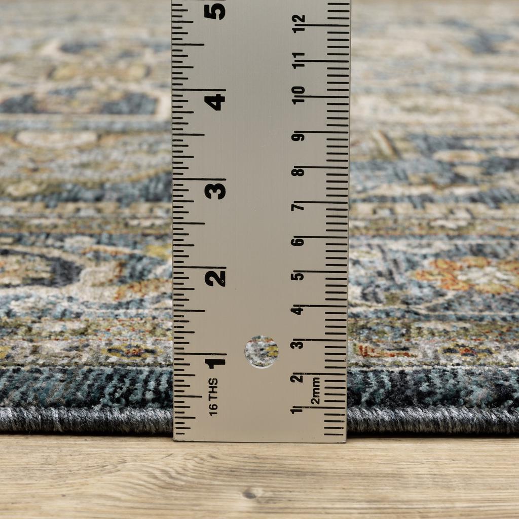 Oriental Weavers Aberdeen 1144Q Blue Round Indoor Area Rug Medallion Pattern-