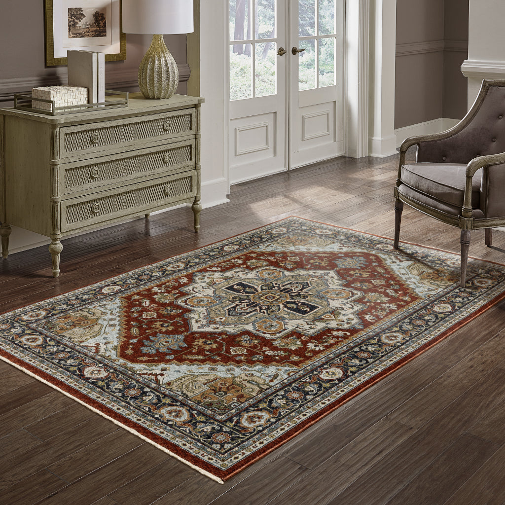Oriental Weavers Aberdeen 1144R Multicolor Rectangle Indoor Area Rug - Classic Machine Made Persian Rug with Star Medallion Design-