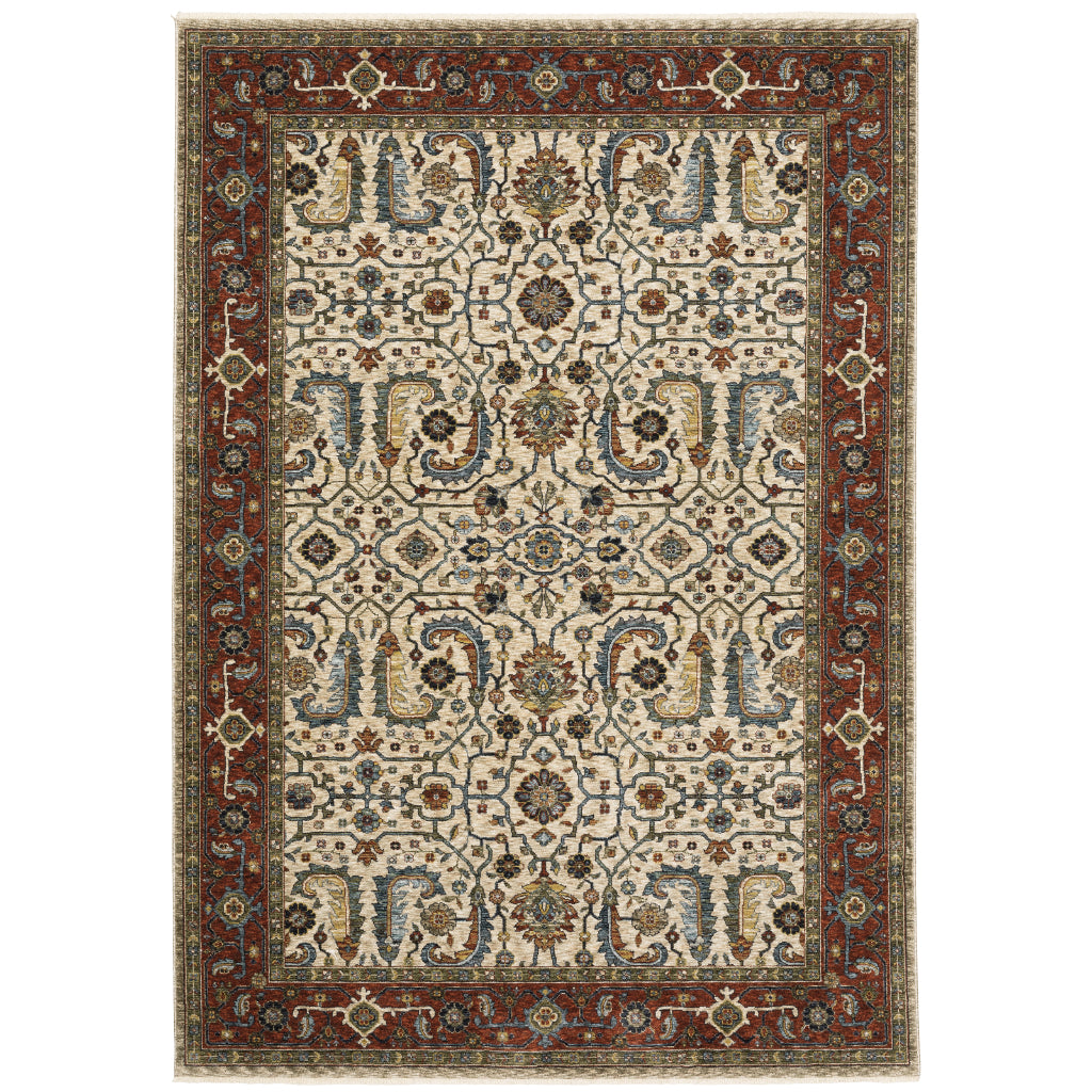 Oriental Weavers Aberdeen 144D1 Multicolor Rectangle Indoor Area Rug - Classic Machine Made Persian Rug with Persian Design-