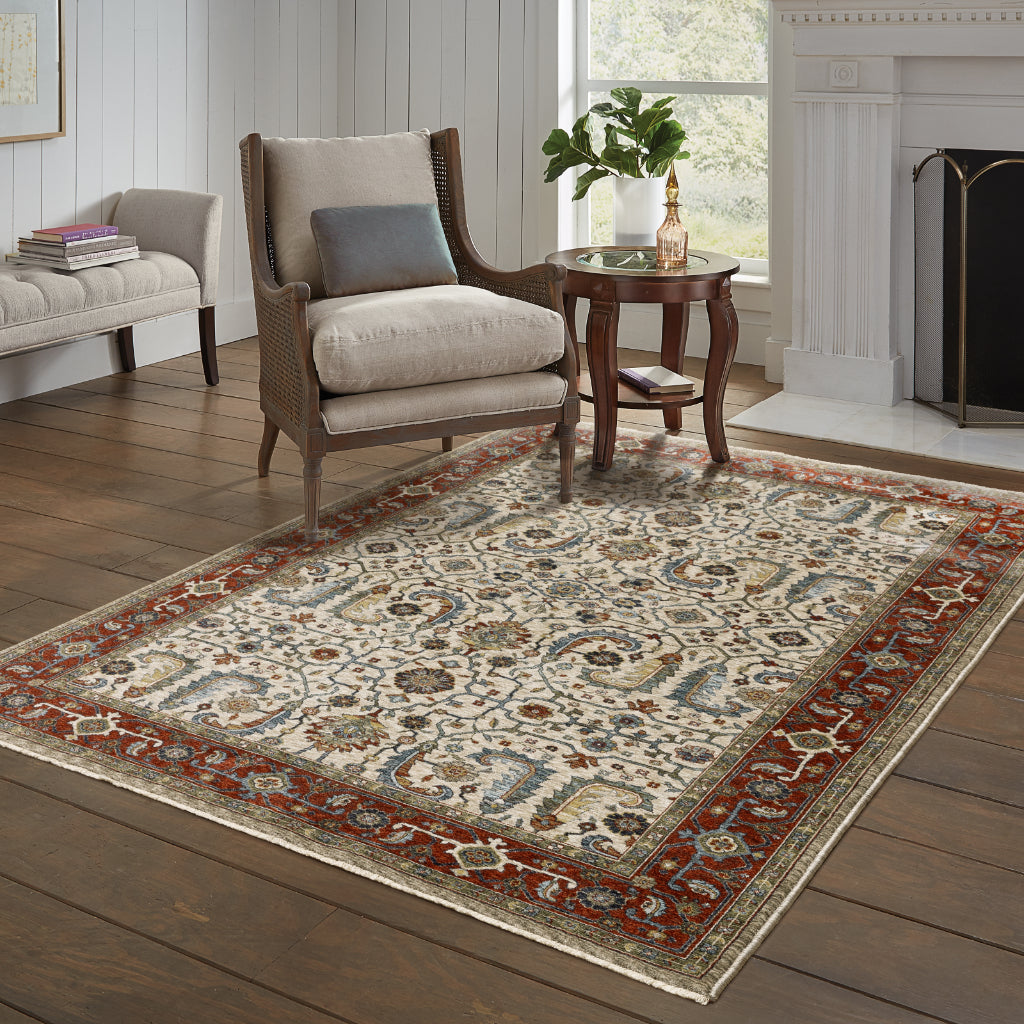Oriental Weavers Aberdeen 144D1 Multicolor Rectangle Indoor Area Rug - Classic Machine Made Persian Rug with Persian Design-