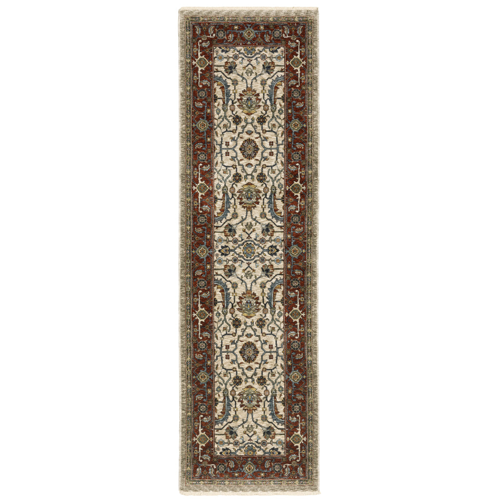 Oriental Weavers Aberdeen 144D1 Multicolor Indoor Runner - Classic Machine Made Persian Rug with Persian Design-