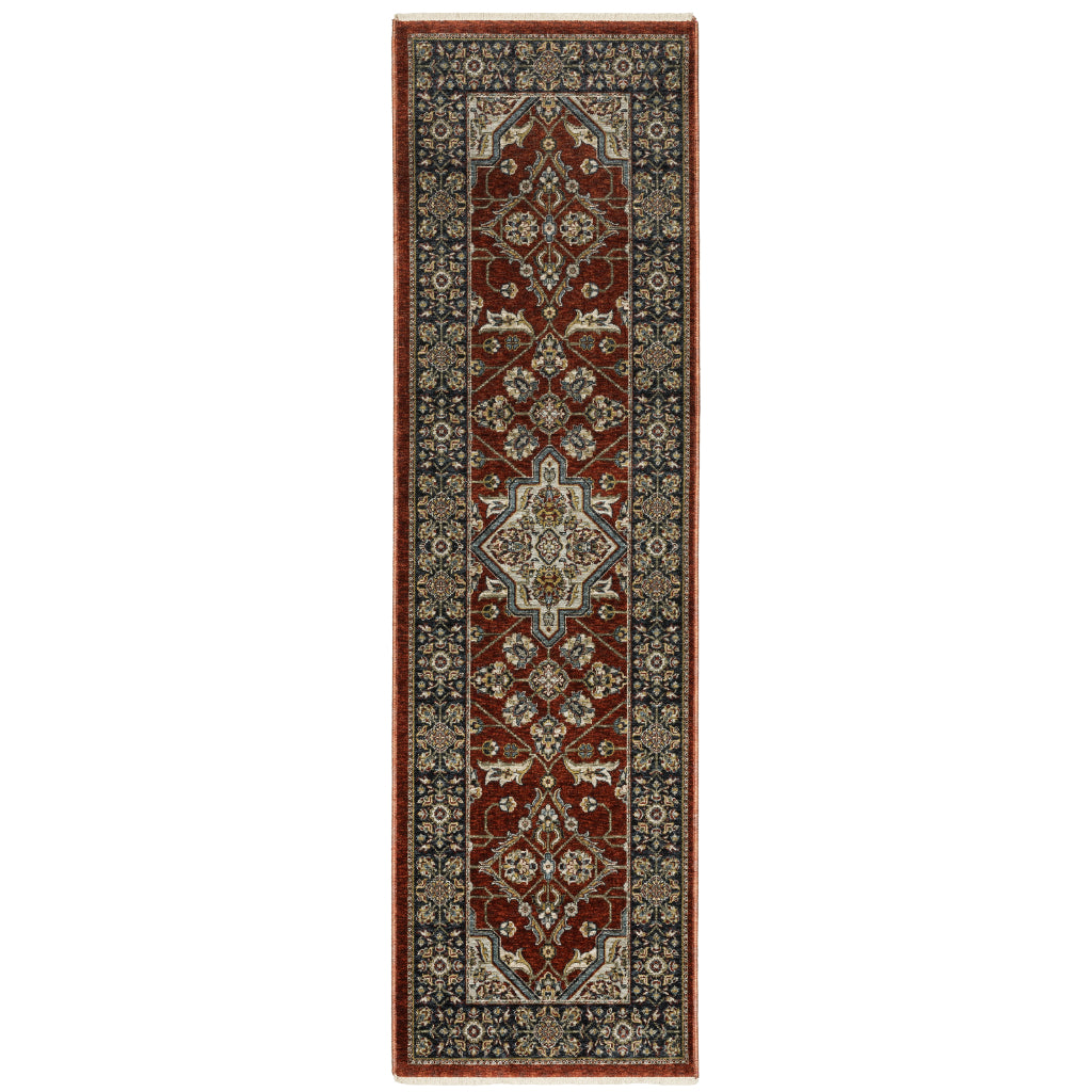 Oriental Weavers Aberdeen 4151R Multicolor Indoor Runner - Classic Machine Made Persian Rug with Medallion Design-