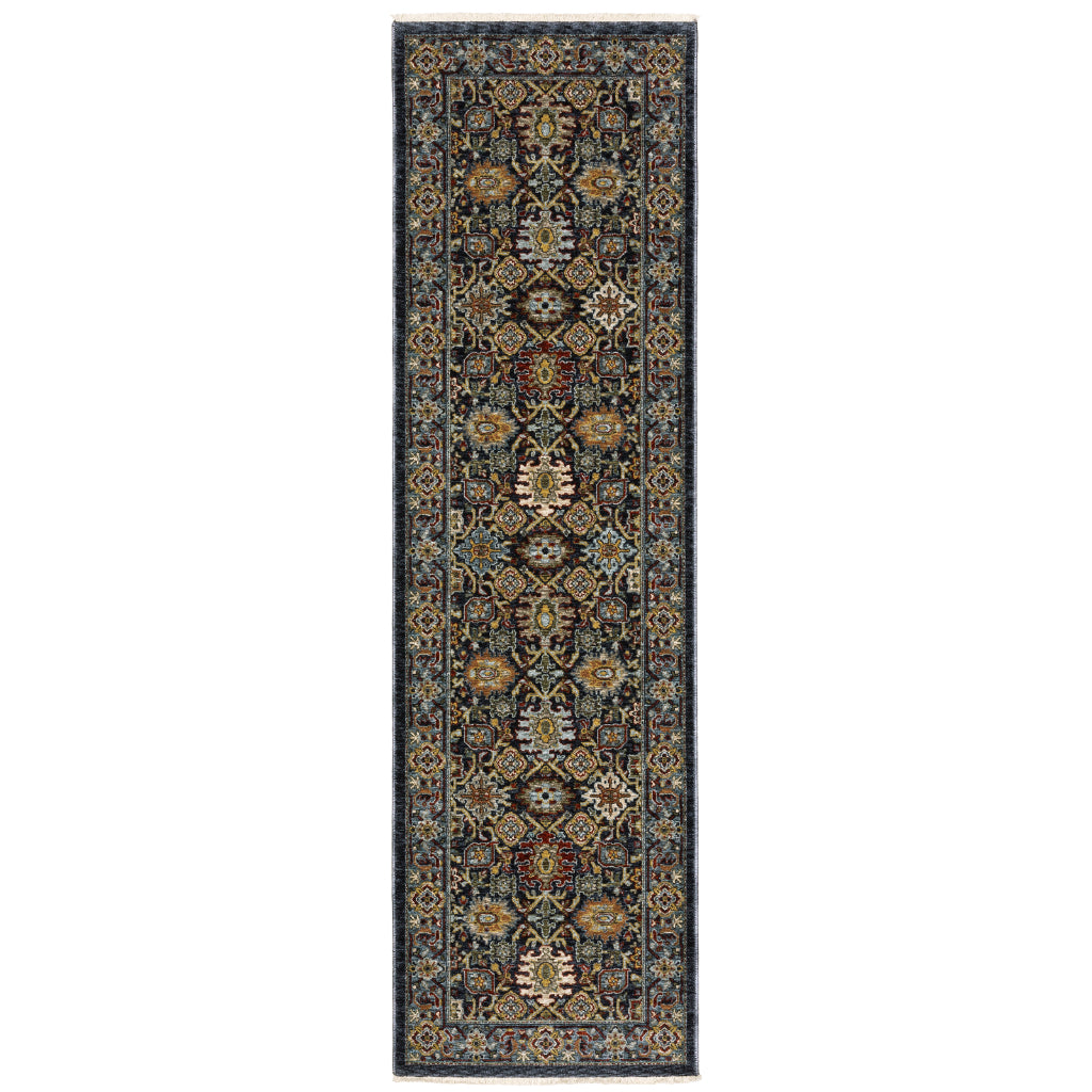 Oriental Weavers Aberdeen 4922D Multicolor Indoor Runner - Classic Machine Made Persian Rug with Panel Design-