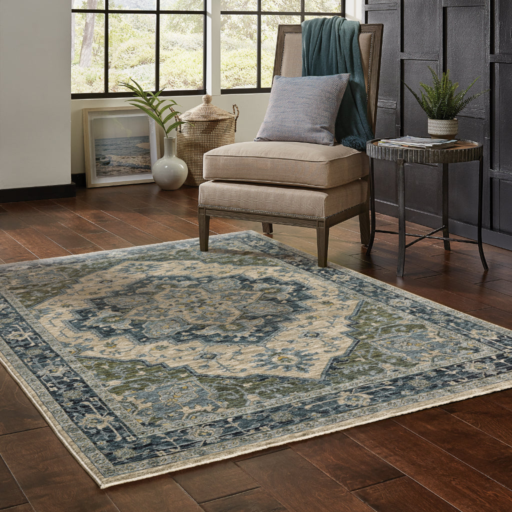 Oriental Weavers Aberdeen 051G1 Multicolor Rectangle Indoor Area Rug - Classic Machine Made Persian Rug with Distressed Medallion Design-