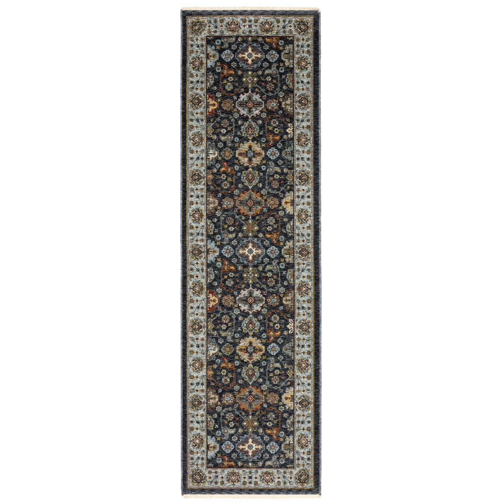 Oriental Weavers Aberdeen 561B1 Multicolor Indoor Runner - Classic Machine Made Persian Rug with Panel Medallion Design-