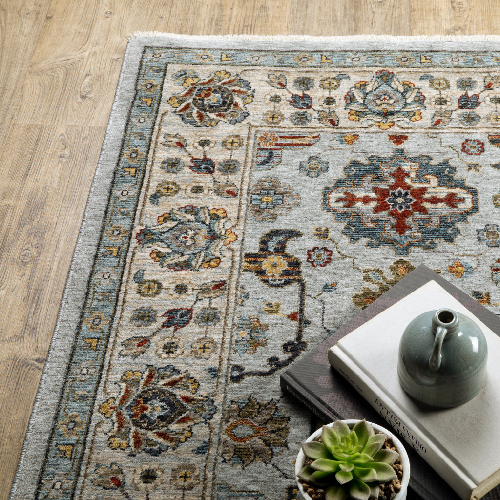 Oriental Weavers Aberdeen 561W1 Multicolor Indoor Runner - Classic Machine Made Persian Rug with Panel Medallion Design