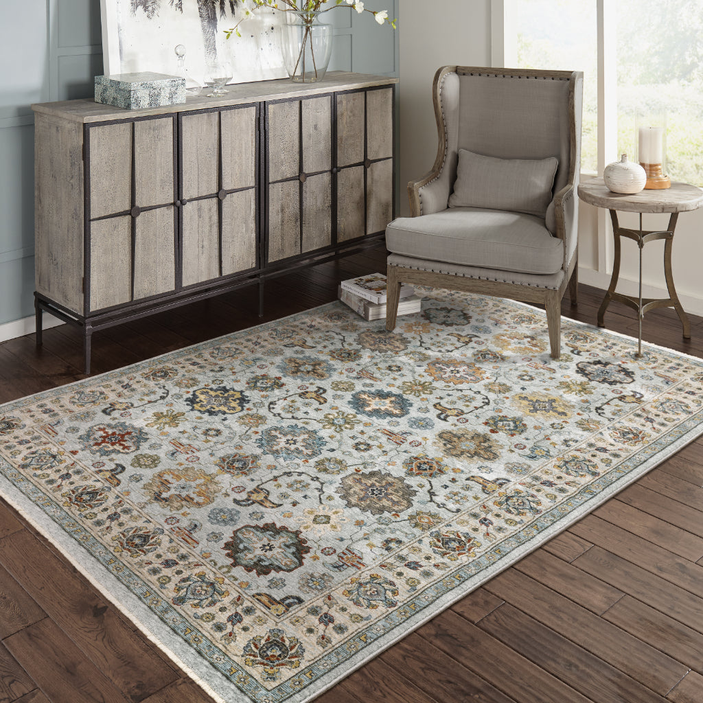 Oriental Weavers Aberdeen 561W1 Multicolor Rectangle Indoor Area Rug - Classic Machine Made Persian Rug with Panel Medallion Design