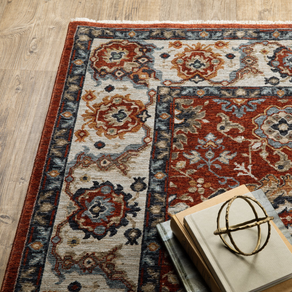 Oriental Weavers Aberdeen 562R1 Multicolor Indoor Runner - Classic Machine Made Persian Rug with Floral Medallion Design