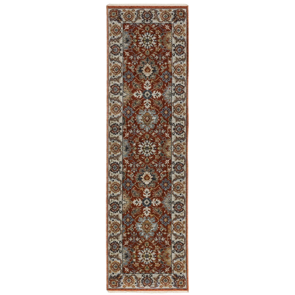 Oriental Weavers Aberdeen 562R1 Multicolor Indoor Runner - Classic Machine Made Persian Rug with Floral Medallion Design