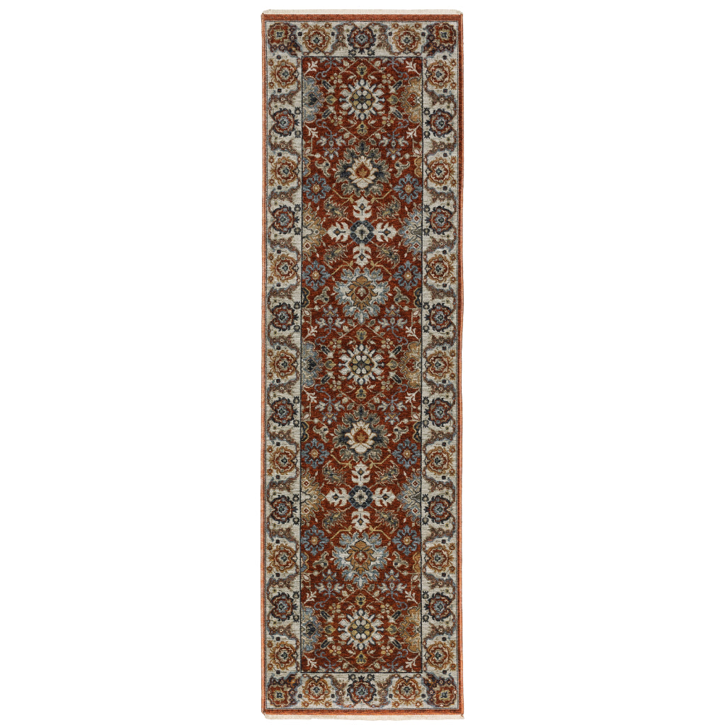 Oriental Weavers Aberdeen 562R1 Multicolor Indoor Runner - Classic Machine Made Persian Rug with Floral Medallion Design-