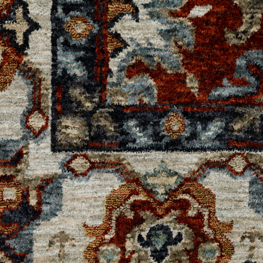 Oriental Weavers Aberdeen 562R1 Multicolor Indoor Runner - Classic Machine Made Persian Rug with Floral Medallion Design