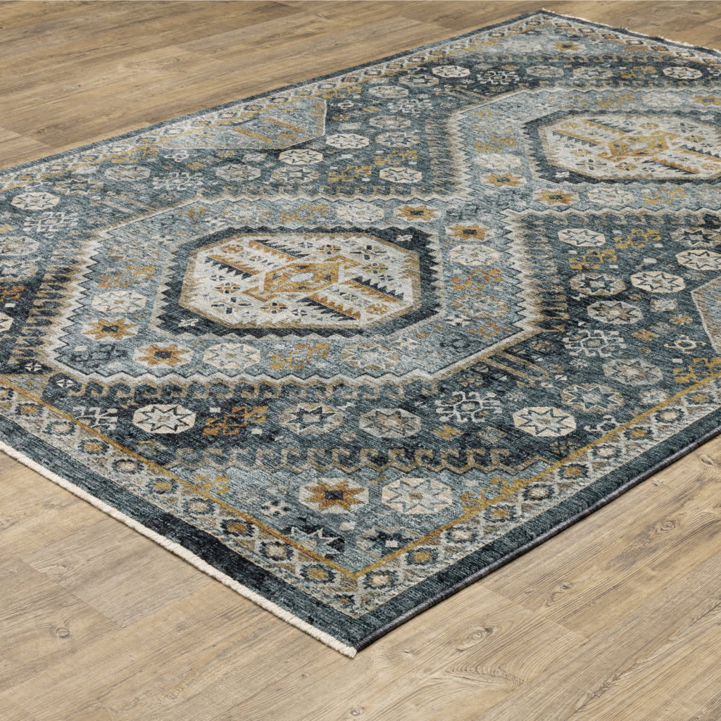 Oriental Weavers Aberdeen 7150B Multicolor Rectangle Indoor Area Rug - Tribal Machine Made Rug with Double Diamond Design