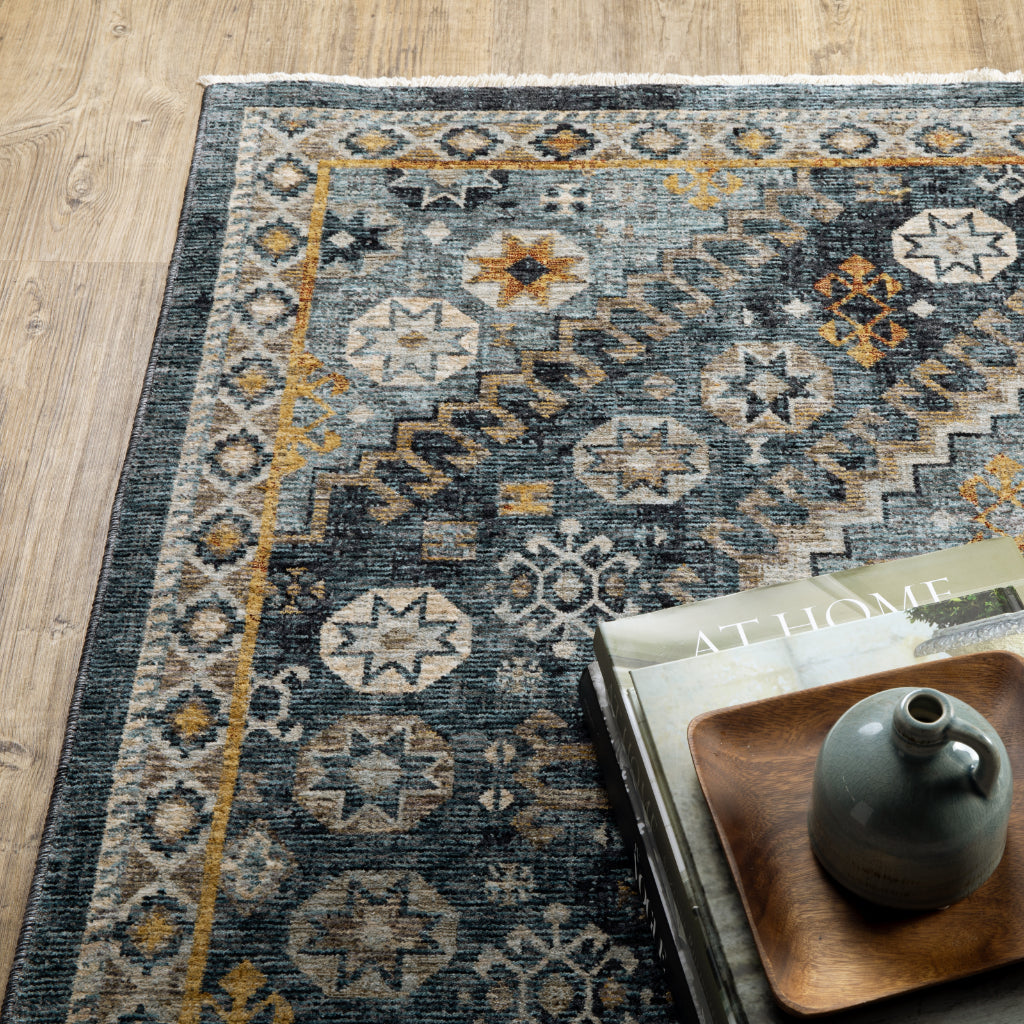 Oriental Weavers Aberdeen 7150B Multicolor Rectangle Indoor Area Rug - Tribal Machine Made Rug with Double Diamond Design