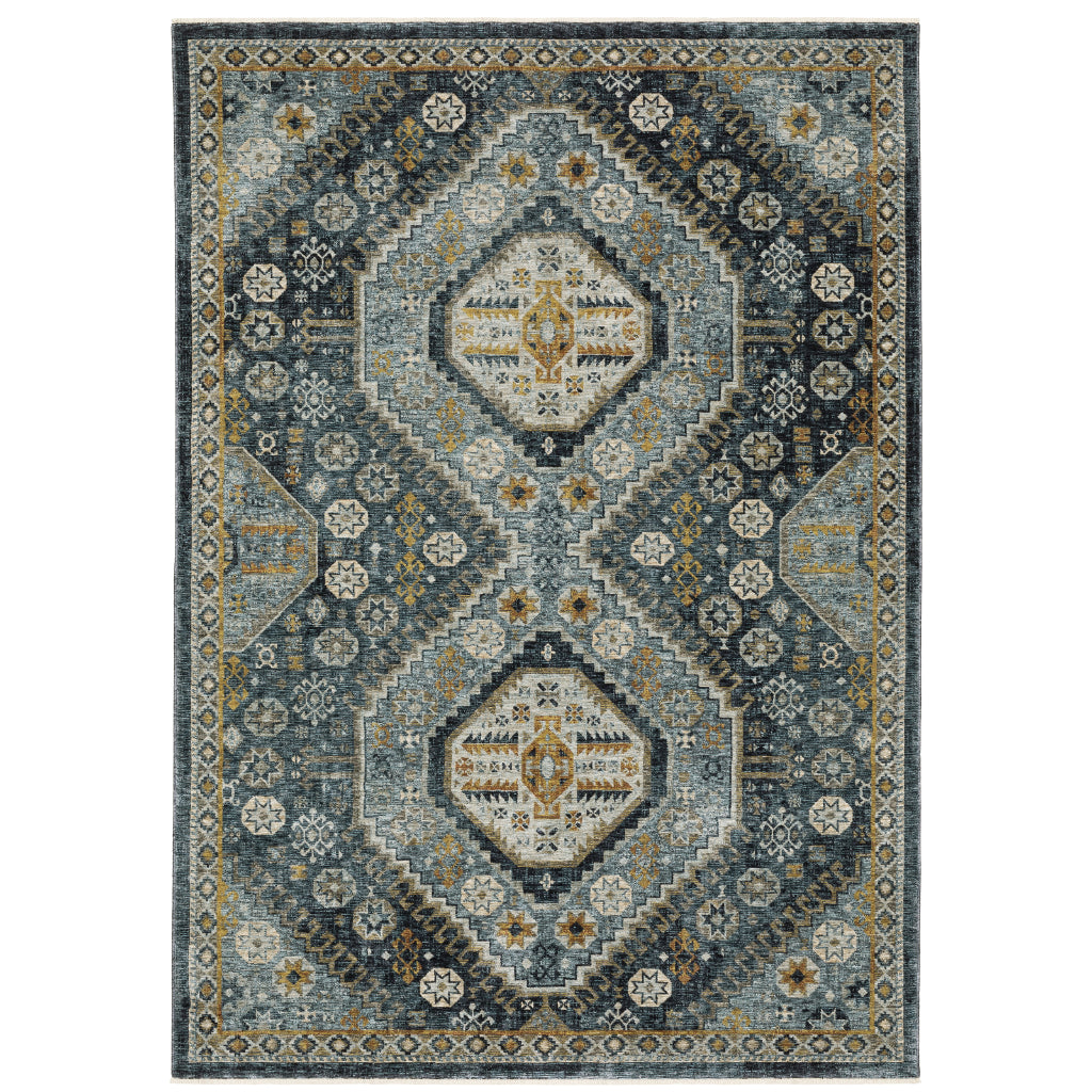 Oriental Weavers Aberdeen 7150B Multicolor Rectangle Indoor Area Rug - Tribal Machine Made Rug with Double Diamond Design-