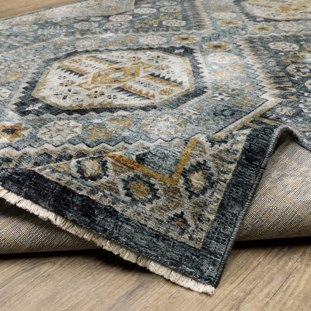 Oriental Weavers Aberdeen 7150B Multicolor Rectangle Indoor Area Rug - Tribal Machine Made Rug with Double Diamond Design