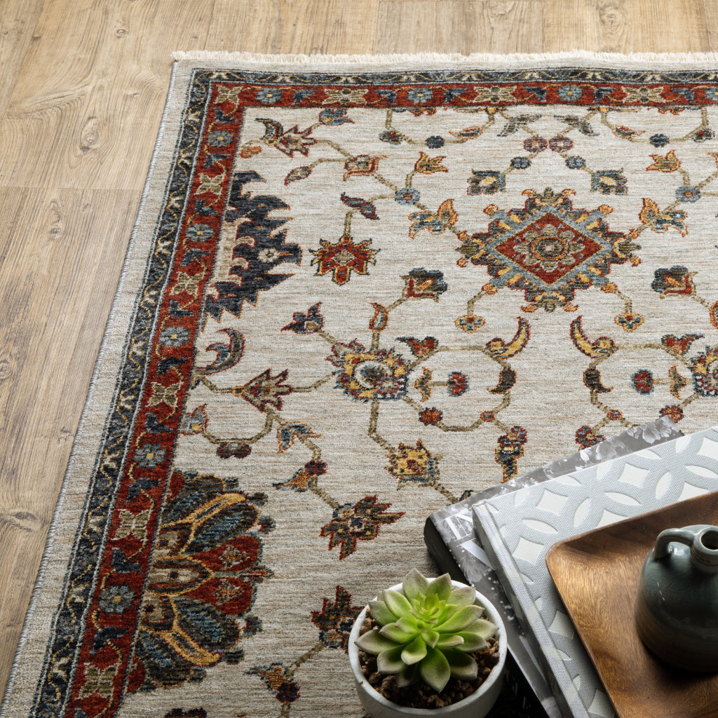 Oriental Weavers Aberdeen 751W1 Multicolor Indoor Runner - Classic Machine Made Persian Rug with Panel Medallion Design