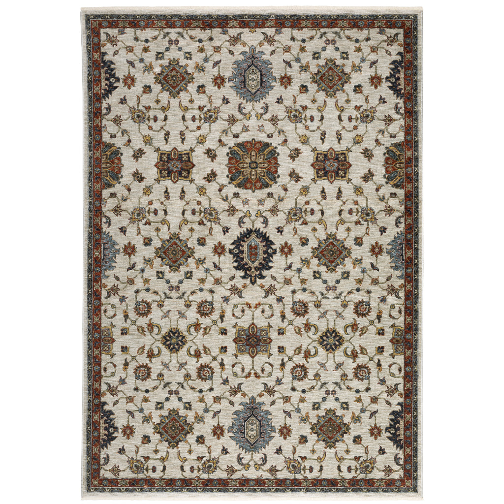 Oriental Weavers Aberdeen 751W1 Multicolor Rectangle Indoor Area Rug - Classic Machine Made Persian Rug with Panel Medallion Design-