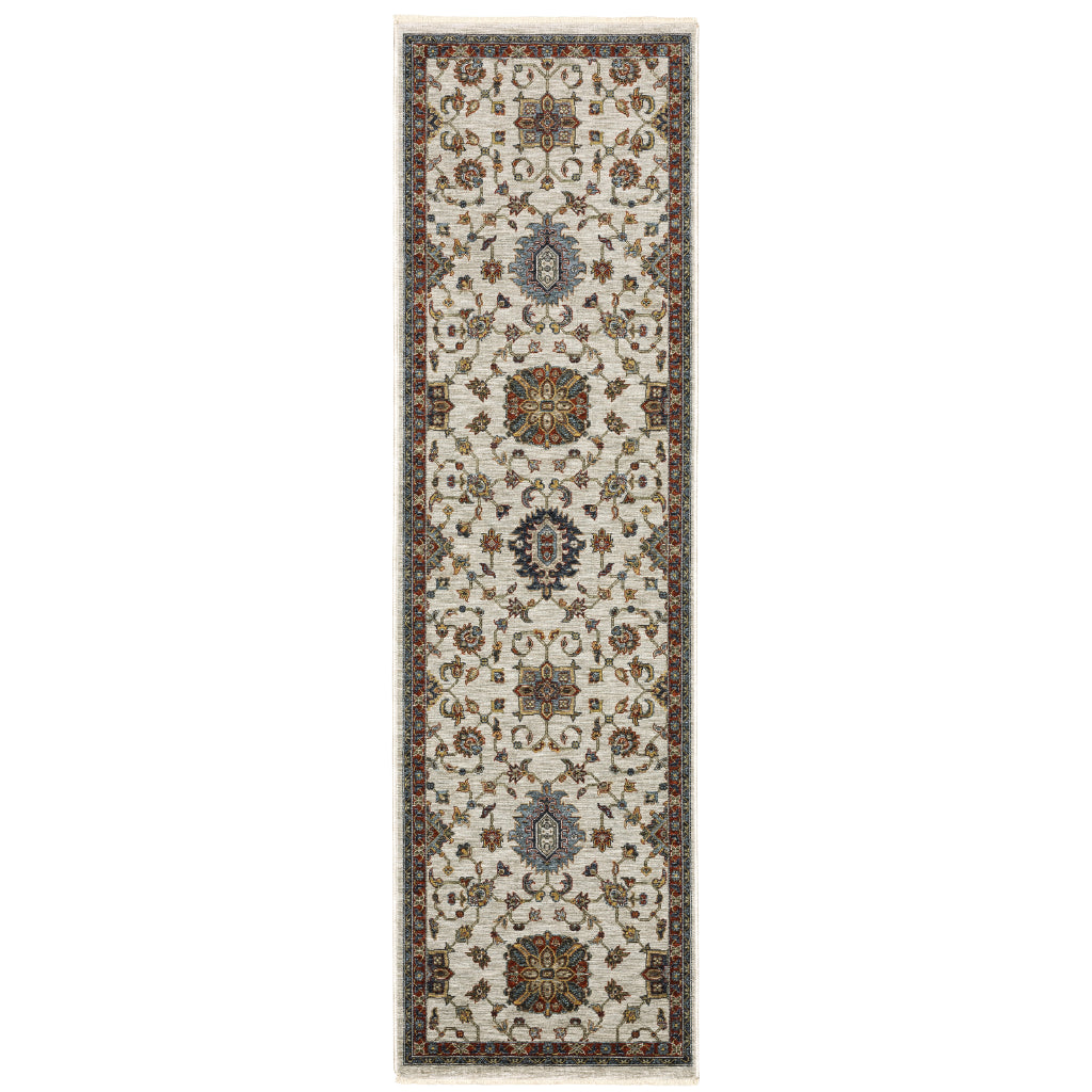 Oriental Weavers Aberdeen 751W1 Multicolor Indoor Runner - Classic Machine Made Persian Rug with Panel Medallion Design