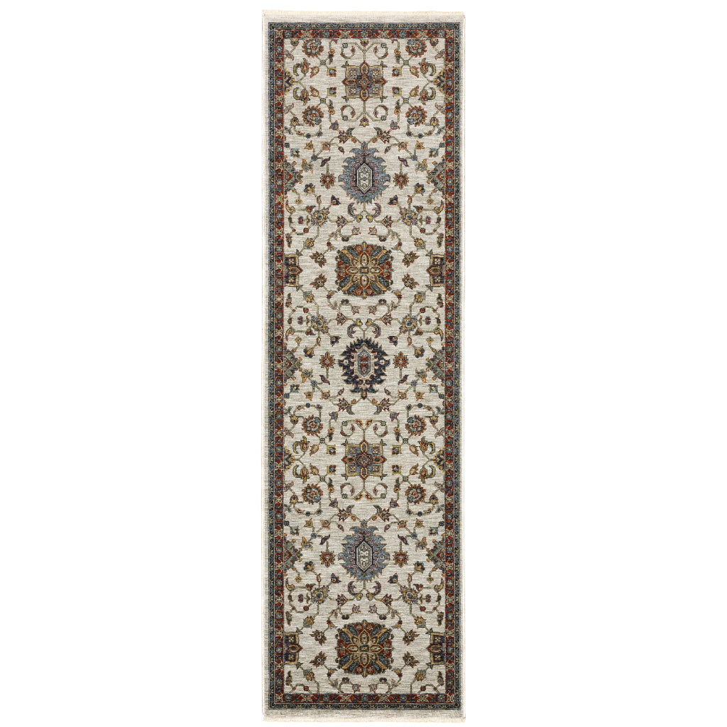 Oriental Weavers Aberdeen 751W1 Multicolor Indoor Runner - Classic Machine Made Persian Rug with Panel Medallion Design-