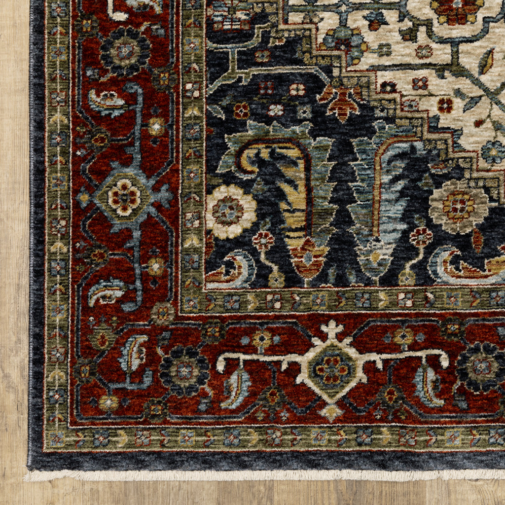 Oriental Weavers Aberdeen 752W1 Multicolor Rectangle Indoor Area Rug - Classic Machine Made Persian Rug with Open Medallion Design