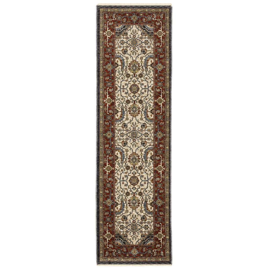 Oriental Weavers Aberdeen 752W1 Multicolor Indoor Runner - Classic Machine Made Persian Rug with Open Medallion Design-