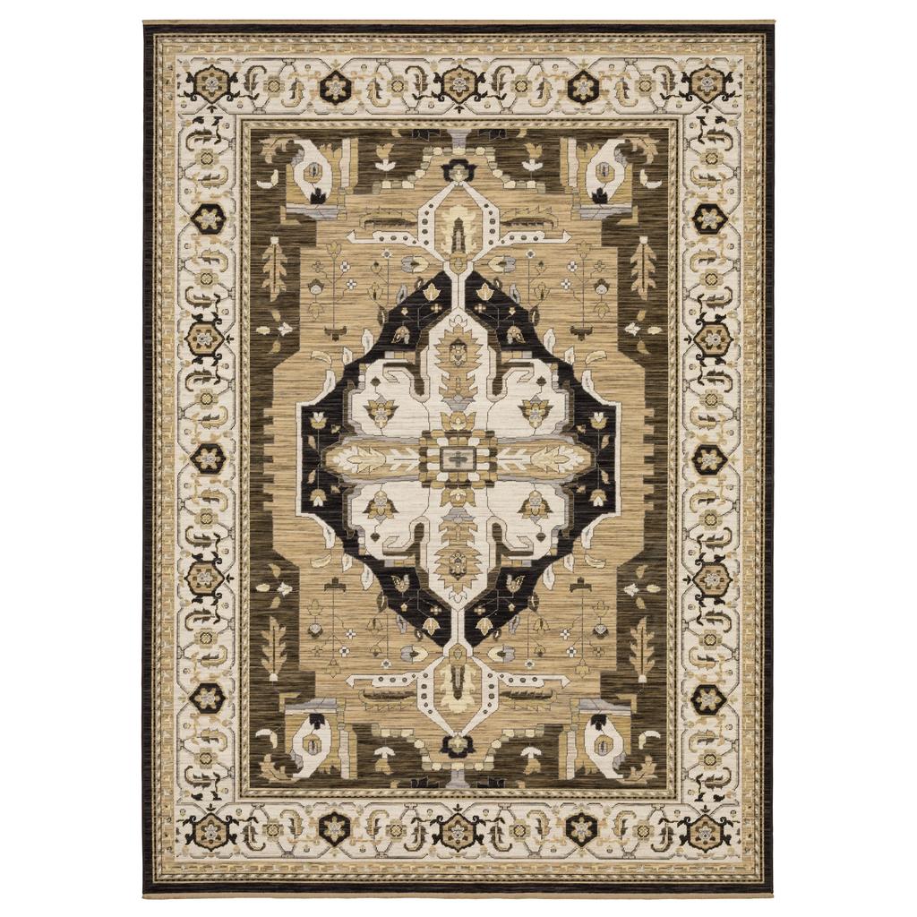 Oriental Weavers Acacia ACA08 Tan Rectangle Indoor Area Rug Oriental Pattern-