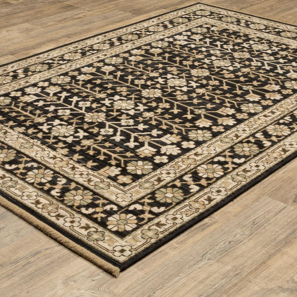 Oriental Weavers Acacia ACA10 Black Rectangle Indoor Area Rug Oriental Pattern-