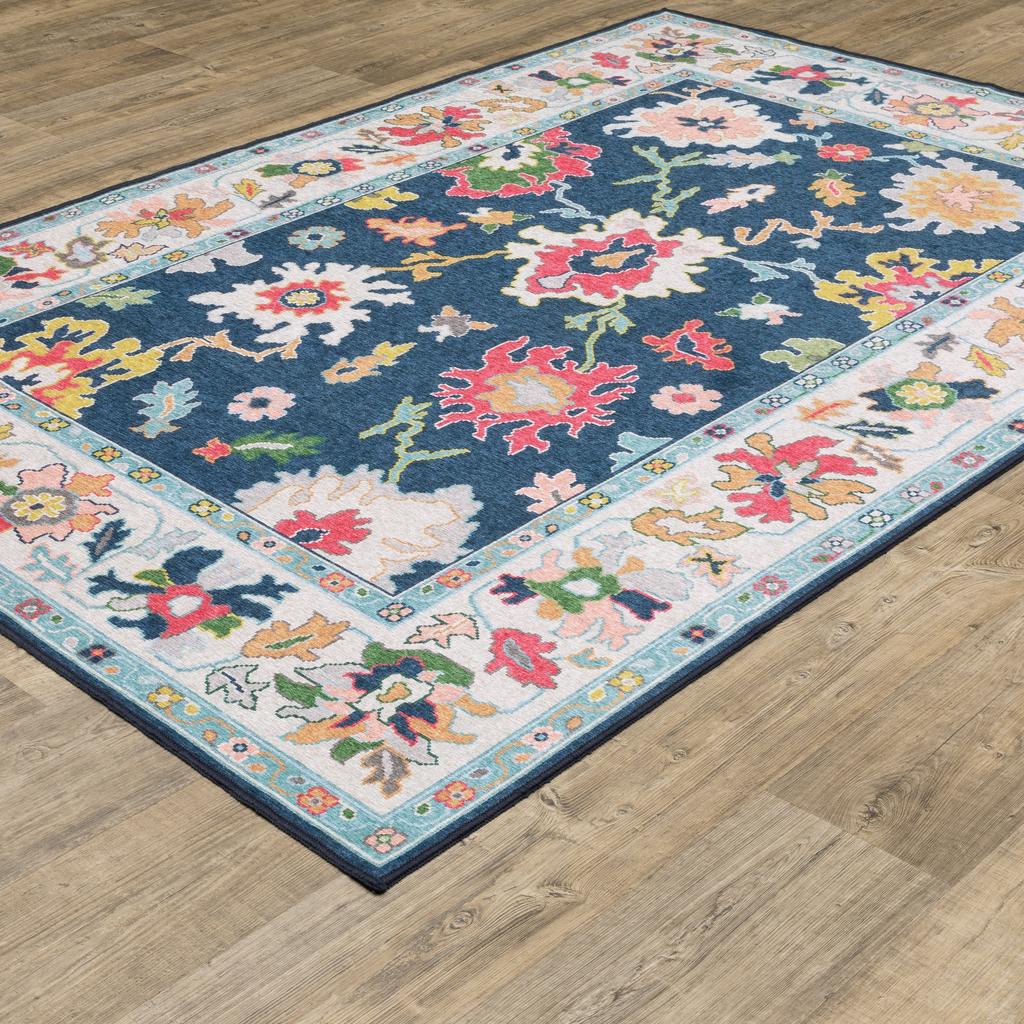 Oriental Weavers Addison ADD03 Blue Rectangle Indoor Area Rug Oriental Pattern-