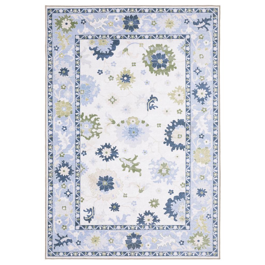 Oriental Weavers Addison ADD05 White Rectangle Indoor Runner Oriental Pattern-