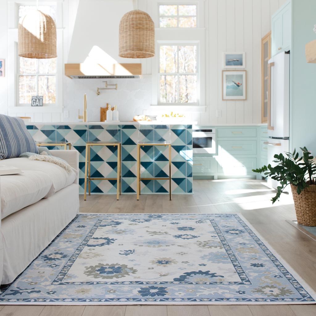 Oriental Weavers Addison ADD05 White Rectangle Indoor Area Rug Oriental Pattern-