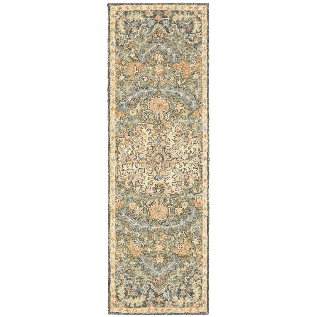 Oriental Weavers Alfresco 28401 Multicolor Indoor Runner - Vintage Bohemian Hand Tufted Rug-